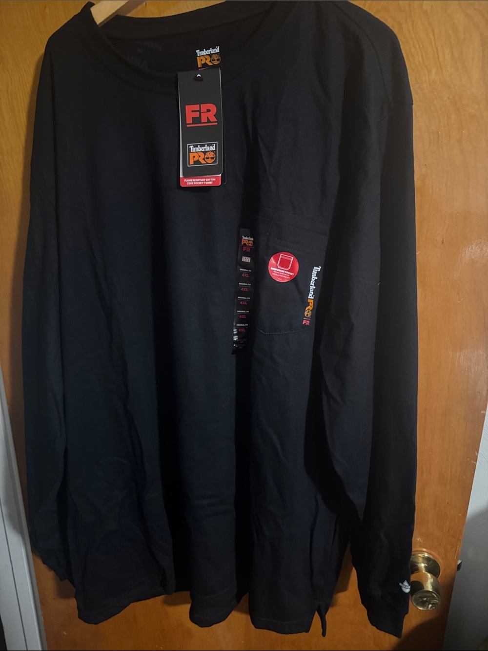 Timberland Tshirt Mens 4XL Black Long Sleeve